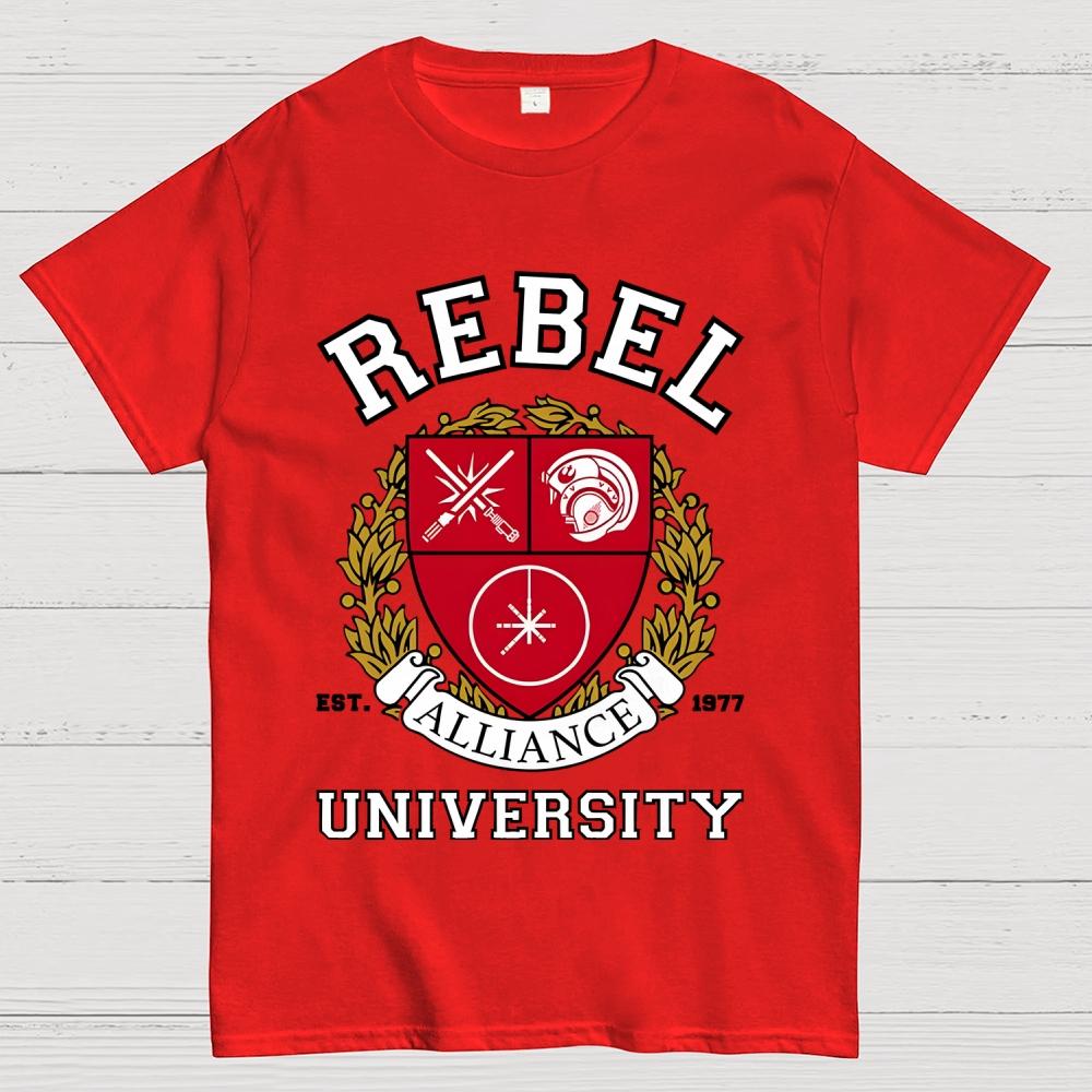 Rebel Alliance University Unisex 100% Cotton Summer Casual Cool Loose T-Shirt