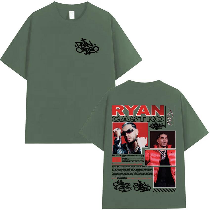 Rapper Ryan Castro Music Album Tour 2025 Merch Graphic Tshirt Men Casual Cotton Oversized T Shirts Aesthetic ONeck Loose Tops