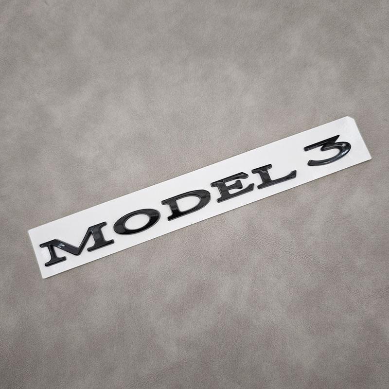 3D ABS Black Model 3 Letters Logo Car Rear Trunk Badge Sticker For Tesla Model X S 3 Y Auto Decal Accessories
