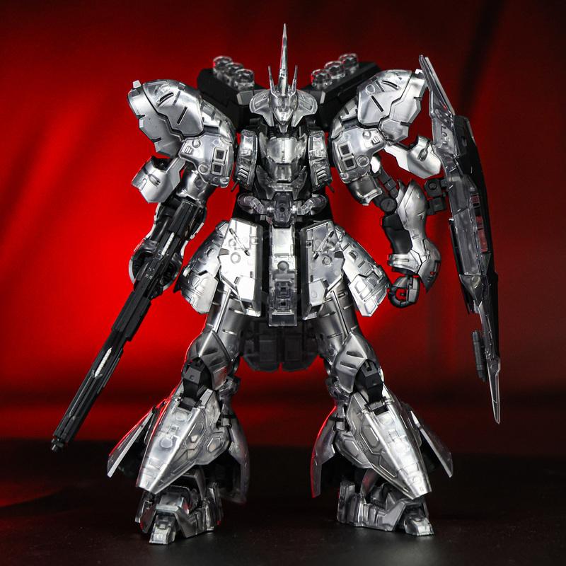 RG 1/144 MSN-04 Сазаби Посеребренный Прозрачный Сборная Модель Космического Истребителя Gunpla Фигурка Аниме Меха Игрушка Подарки для Мальчиков