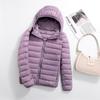 Winter new ultra-light down jacket women's hooded short light large size slim thin women's jacket