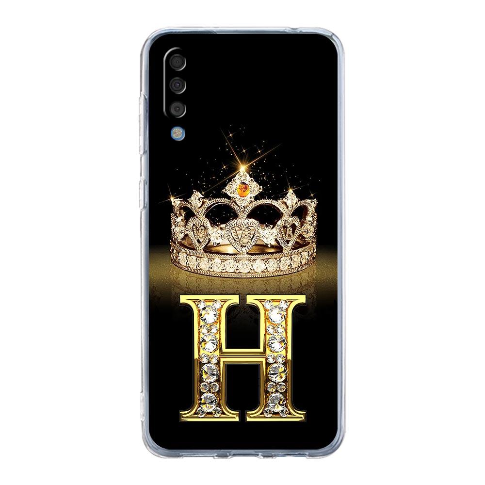 Чехол с буквой 26 'Diamond Crown' для Samsung A54 A52 A50 A70 A40 A20S A20E A02S A12 A14 A16 A22 A24 A42 A34 A32 5G A04s A06