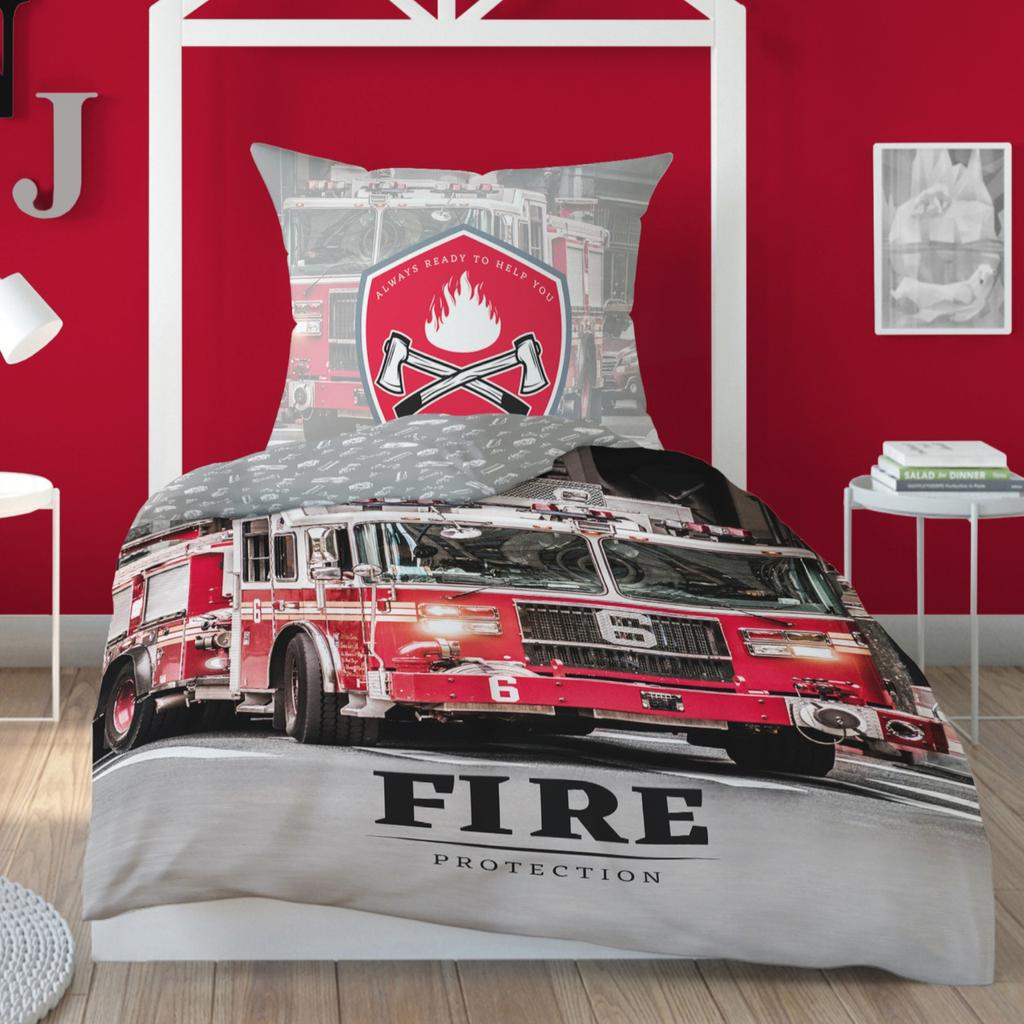 Cotton Bedding 160X200 Fire Department Bedding Set Fire Truck