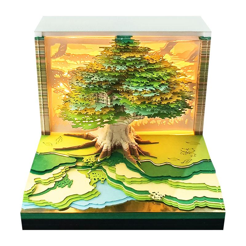 New Product 3D Memo Pad Custom Logo Desk Calendar Magic Tree Christmas Tree Notepad Bookmarks Stationery Gift Set Birthday Items