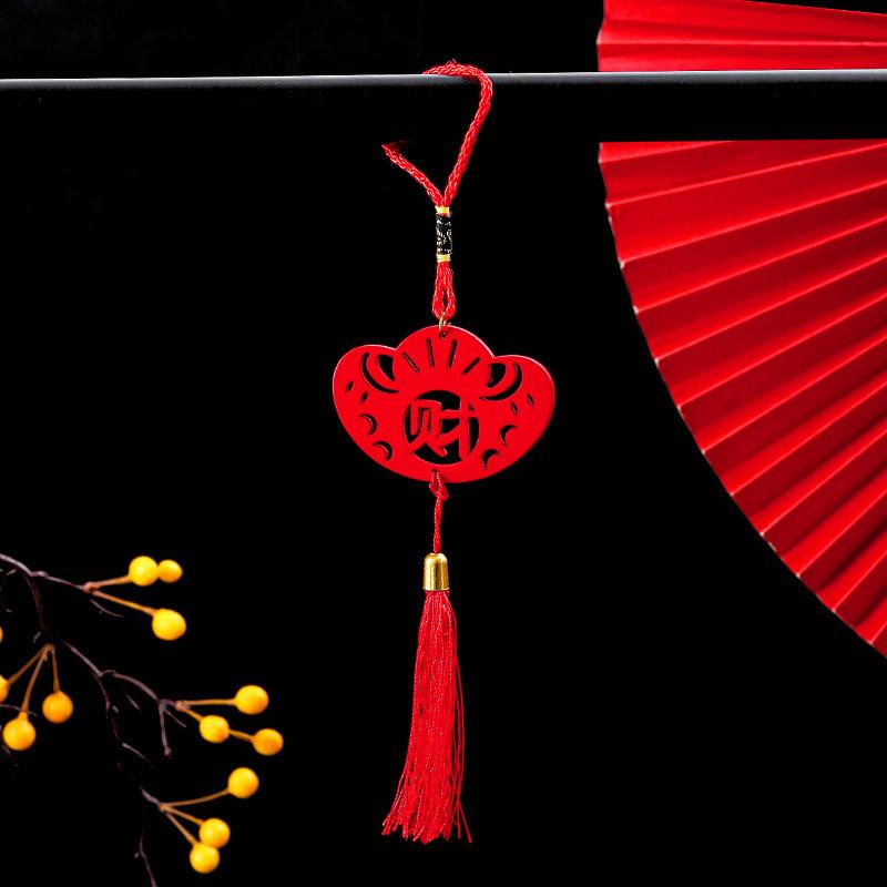 Red New Year Pendant New Year Tassel Chinese Knot Mini Festive Arrangement Props Lantern Festival