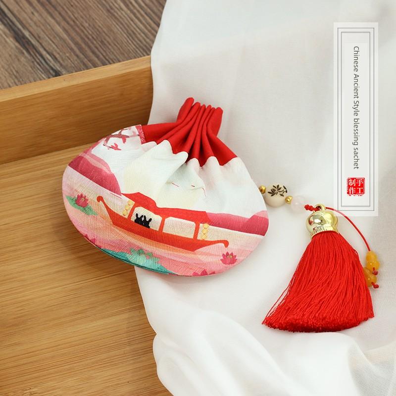 Dragon Boat Festival Sachet Perfume Bag Bag Small Pendant Blessing Pouch Accessories Carry Creative Archaistic Tassel Silk Bag Cloth Bag