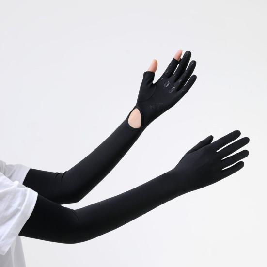 Женские длинные перчатки с защитой от ультрафиолета, перчатки с закрытыми пальцами, охлаждающие перчатки для рук, летние перчатки для вождения, занятий спортом на открытом воздухе, велоспорта