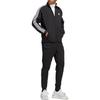 adidas Спортивный костюм с тремя полосками и застежкой-молнией, мужской, спортивная одежда, черный IC6766