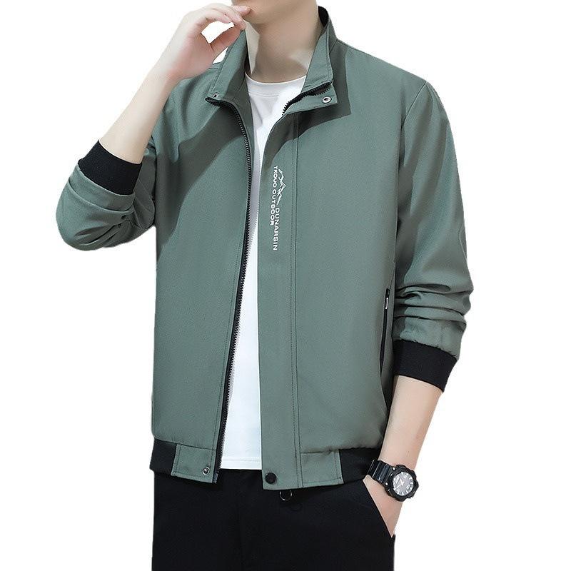 Весенне-осеннее свободное повседневное платье-туника в стиле милитари, трендовая молодежная куртка с воротником-стойкой в корейском стиле