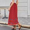 Women Maxi Skirt High Waist A-Line Style Floral Print Long Skirt Loose Fit Design Summer Skirt Work Leisure Daily Wear