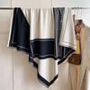 Thickened Cashmere Imitation Scarf Women's Autumn Winter Fashion Color Block Scarf with Tassel Four Sides Warm Large Scarf