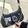 Small Design Trend Jeans Underarm Bag Women's New Cross-Shoulder Bag Shoulder Canvas Fashion Chain Bag