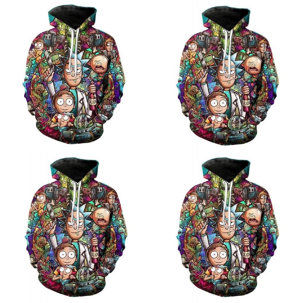 Fashion Womenmen New Rick And Morty 3d Print Casual Hoodie Tops Sweatshirt