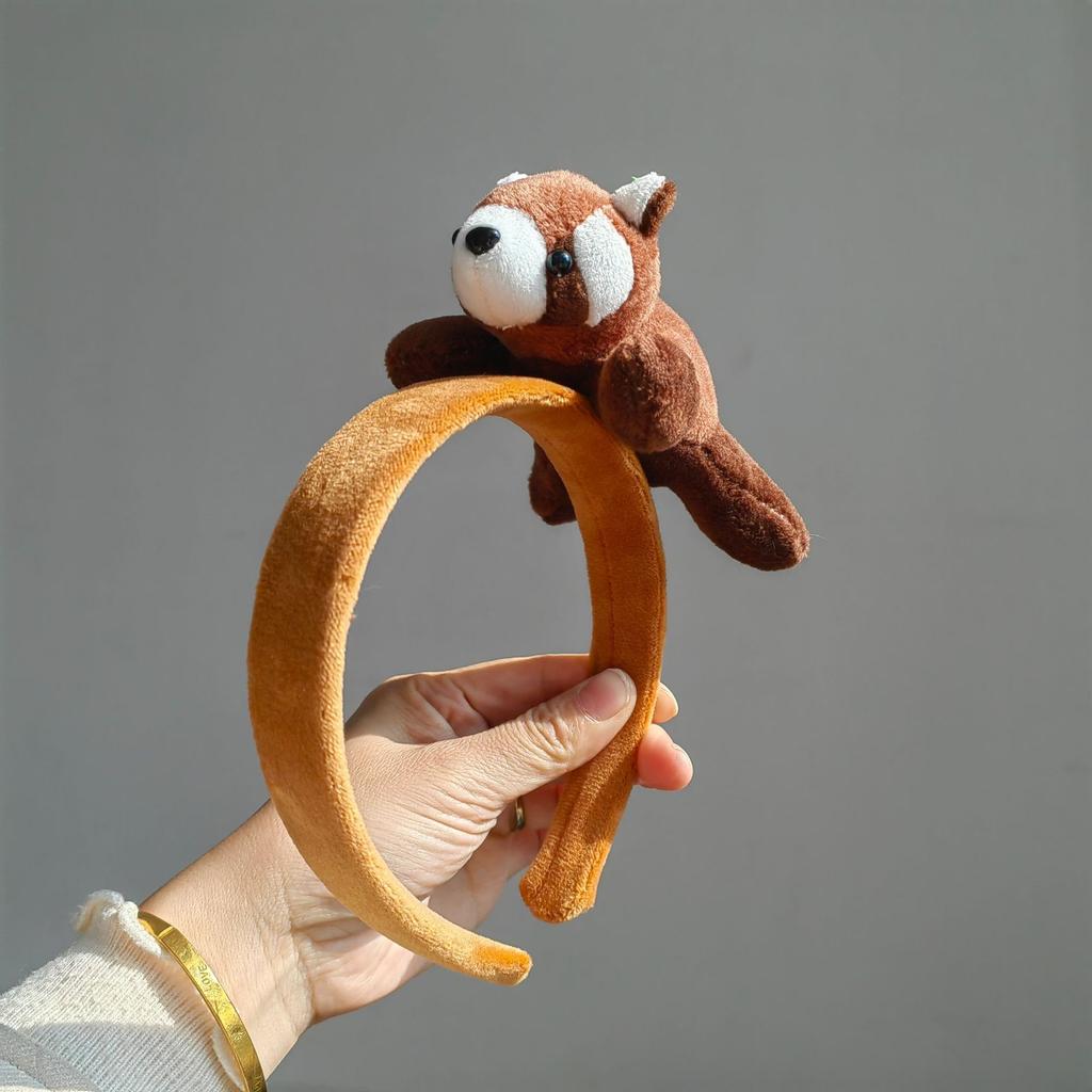 Cute Raccoon Headband Super Cute Doll Cartoon Headgear Children Adult Photo Performance Dress Up Hairpin Girl Headband