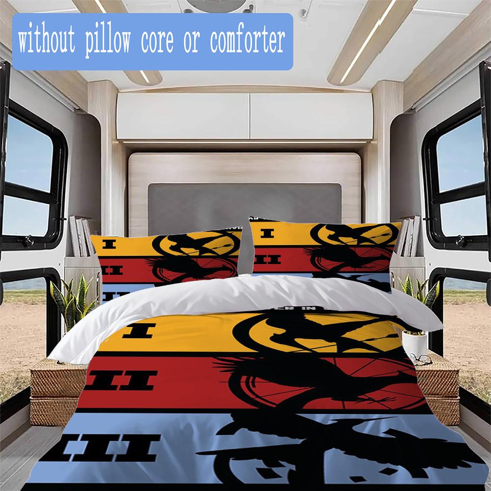 The Hunger Games Pattern Bedding,Quilt Set Quilt Cover Pillowcase Home Birthday Gift (1*duvet cover+2*pillowcase,without core)XSJT0917347