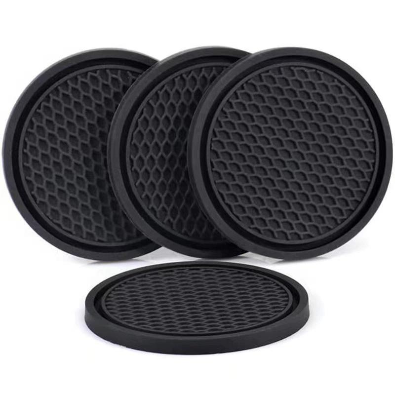 2-4pcs Black Car Auto Cup Holder Anti Slip Insert Coasters Pads Interior Accessories For Most Cups Accessories