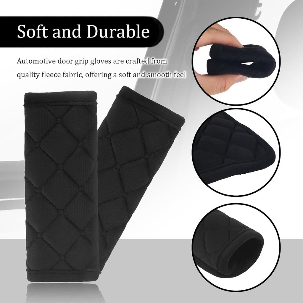 2PCS Car Door Handle Cover,Soft Interior Car Door Handle Scratch Protector with Magic Stick,Universal Cars Grab Handles Cover Cars Interior