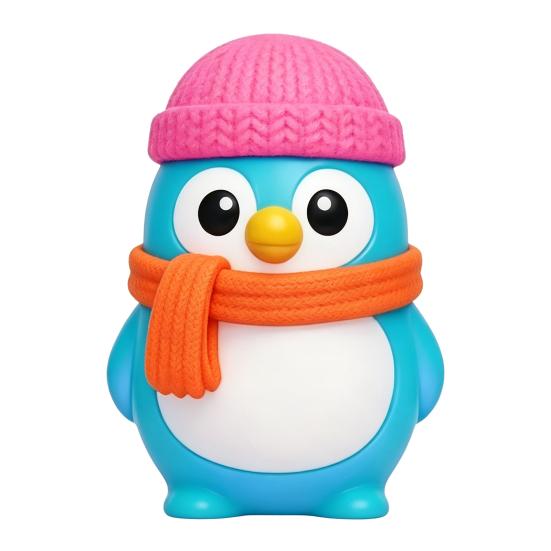 Cartoon Penguin Stress Relief Toy Knitted Hat Scarf Penguin Squeeze Toy Anti-anxiety Soft Stress Ball Animal Desk Toy