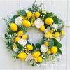 Artificial Lemon Peony Wreath Wall Hanging Decor Door Home Festival Party Decoration