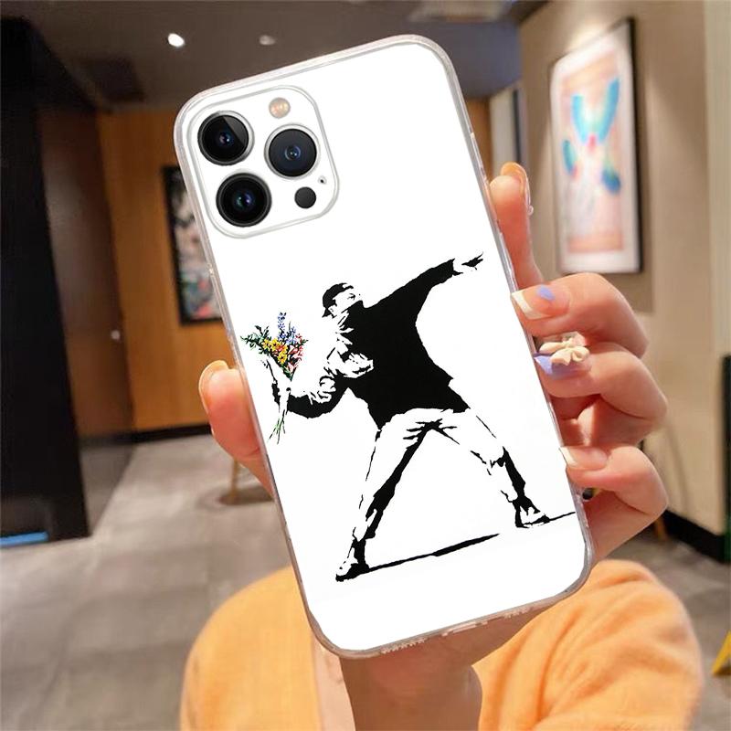 Чехол для телефона Banksy Street Art Graffiti Для iphone 17 Pro Max Air 16 15 14 13 Pro Max 15 16 Pro 15Plus
