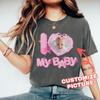 Custom Baby Photo Shirt, Girly Pink Heart Tee, Personalized Mom Gift
