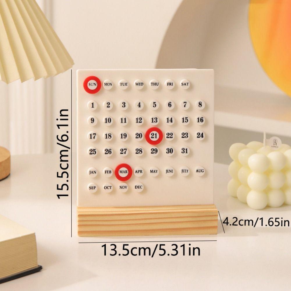 Wooden Base Wooden Desk Calendar Handmade Acrylic Date Planner Acrylic DIY Calendar Desktop