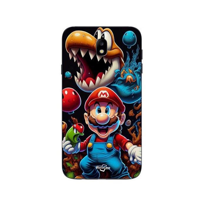 Coque de téléphone - MANIACASE - Samsung Galaxy J7 2018 - Silicone TPU - Super Mario Bros - Noir