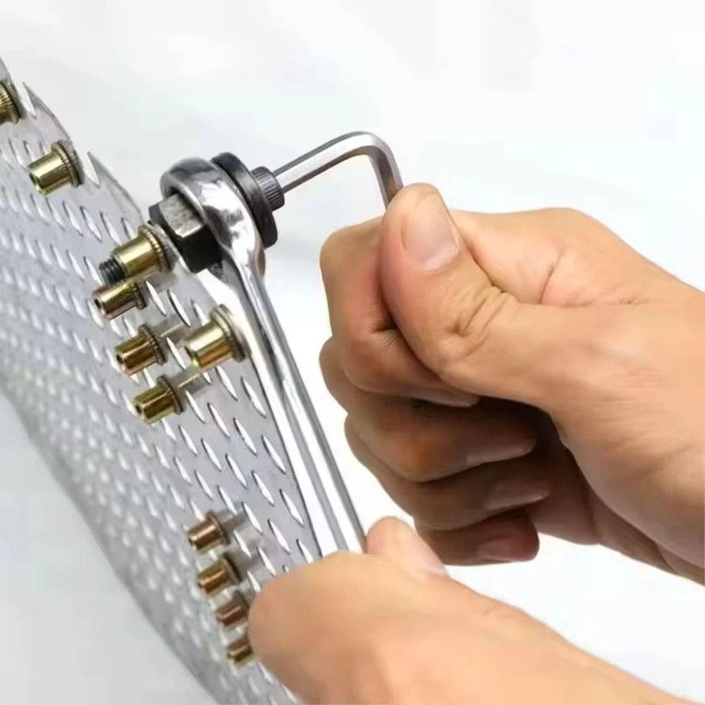 Riveting Tool Heads Rivet Nut Tool Carbon Steel Rivnuts Tool Threaded Rivet Nut Kit Manual Use
