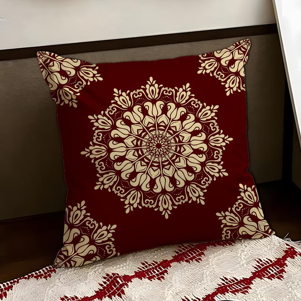 Quaint European Retro Motif Cushion Cover Reversible Soft Durable Pillow Cover Home Car MultiScene Use for Daily Comfort