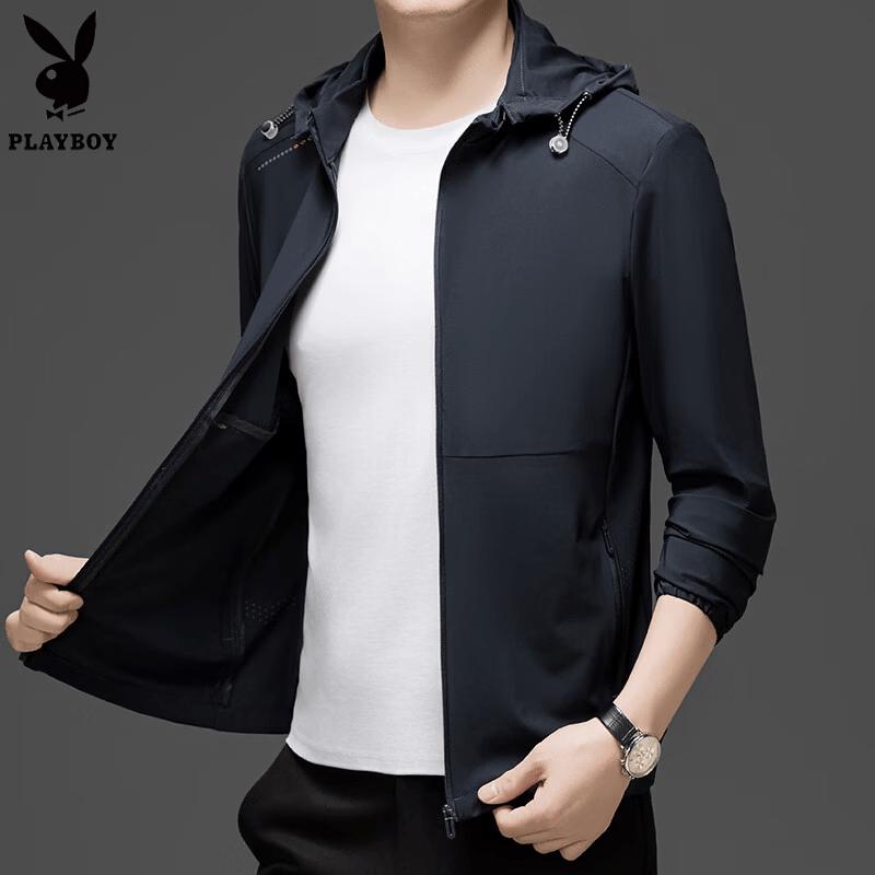 PLAYBOY Мужская легкая куртка с капюшоном для защиты от солнца