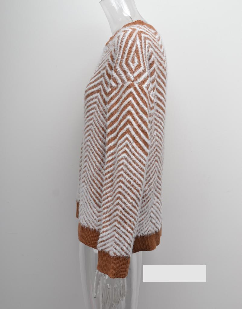 Свитер Трикотаж Осень Зима Круглый вырез Пуловер Длинный рукав Женский свитер Удобная женская одежда