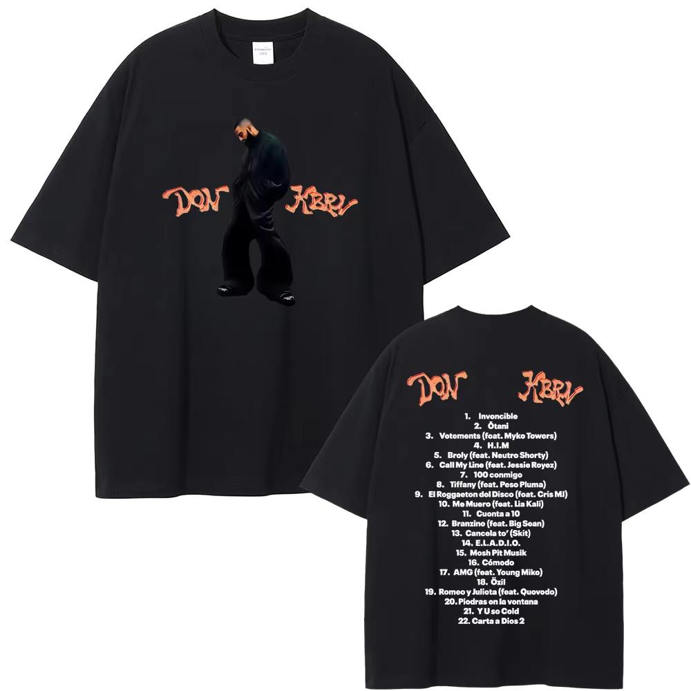 Rapper Eladio Carrion 2025 New Album DON KBRN Print Tshirt Summer Men Women Fashion Hip Hop Oversized T-shirt Male Casual Tees