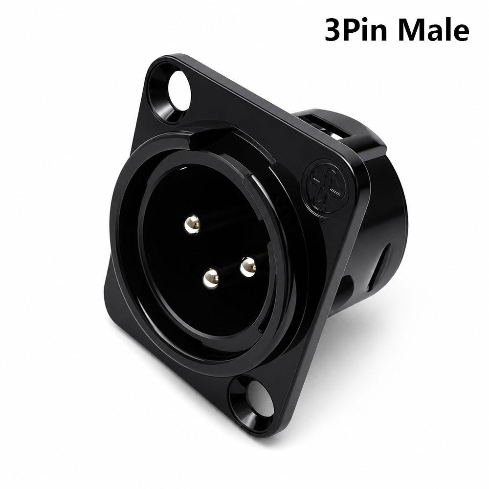 1Pcs Studio Audio Mixer Male Female Chassis Socket Gold Plated Microphone Plug Stage Microphone Use