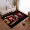 "Football Player in Red Jersey Rug Design - Non-slip rug suitable for living room and bedroom sofas"