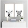 Lion Cub Print Black and White Lioness Animals Posters Safari Nursery Wall Decor Baby Animal Kids Wall Art Canvas Painting