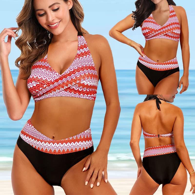 Женское модное бикини с разрезом и высокой талией, с подушечками для бюстгальтера и без стального купальника с бюстгальтером
