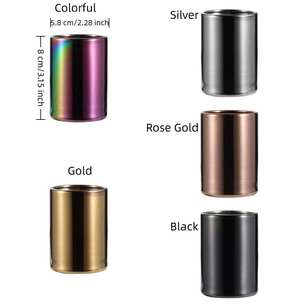 Cylinder Fruit Fork Holder Stainless Steel Mini Metal Box Toothpick Jar Holder  Dining Table