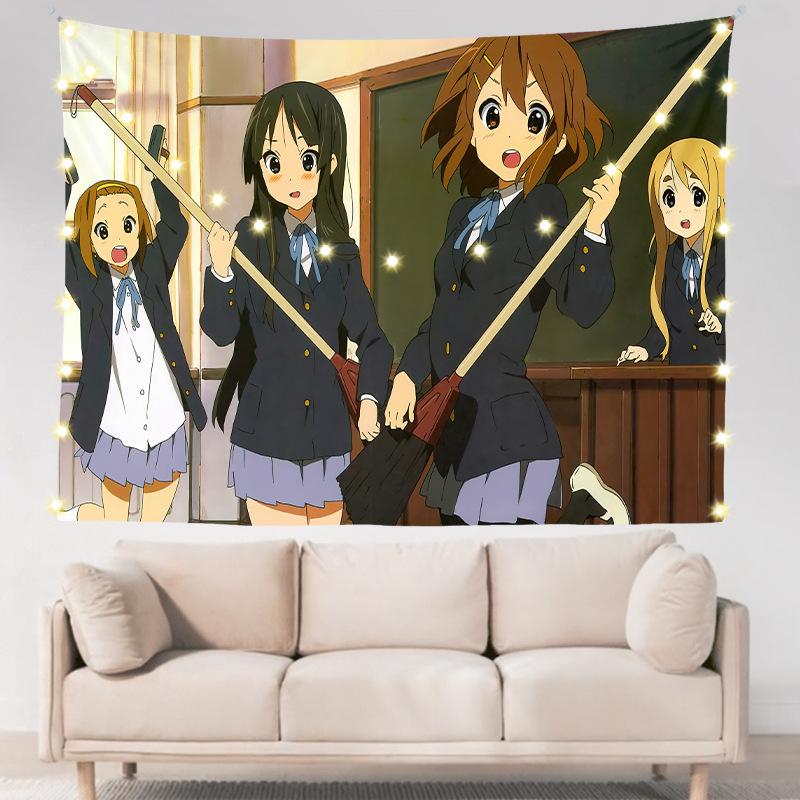Легкий роман для девочек в общежитии, двухмерное аниме, настенное украшение для спальни, тканевое подвесное одеяло