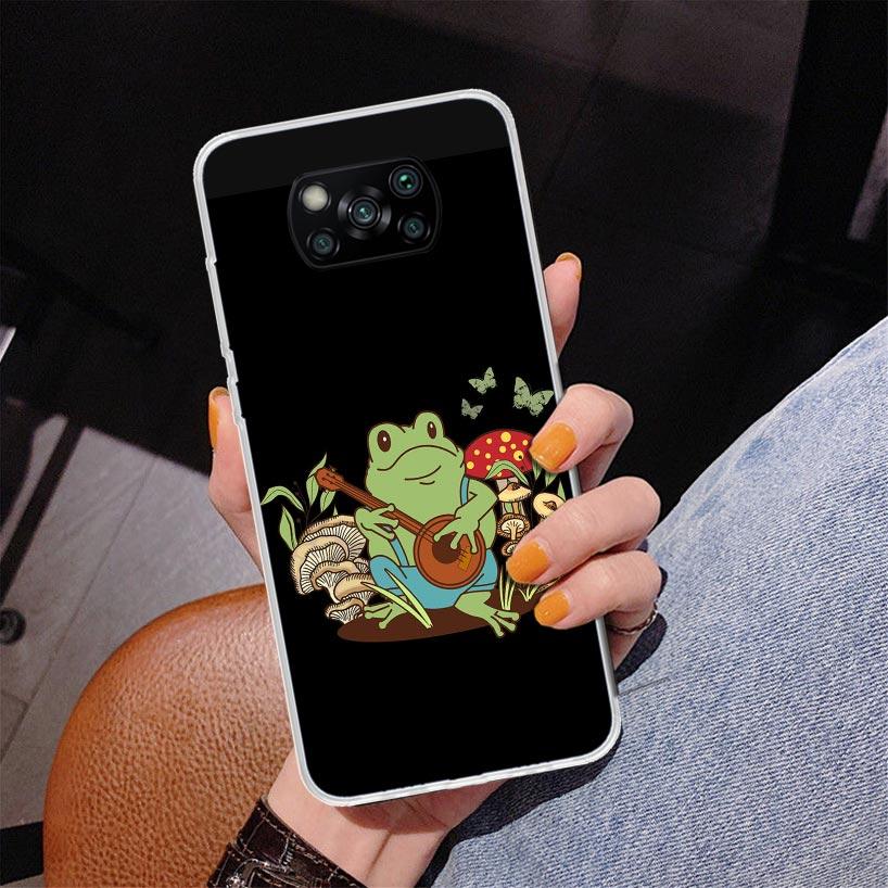 Cottagecore Frog Mushroom Kawaii Phone Case For Xiaomi Poco X7 X6 X5 Pro F7 Ultra Redmi 15C 15 13C 13 12C 12 10 10A 10C 9 9A 9C