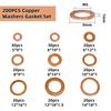 Copper Gasket Boxed Multistandard O Shaped Copper Gasket Combination Oil Plugging and Sealing Ring Combination 1 Box 200pcs