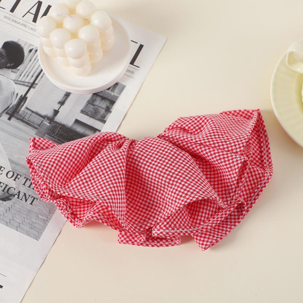 Double Layer Checkered Hair Clip Bow Oversized Hair Scrunchies Women Hair Ropes  Hair Rubber Bands