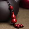 Diy Decoration Handmade Chinese Cinnabar Gourd Key Chain For Bags Mobile Phones Unisex Pendant Gift