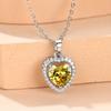 Luxury Female White Crystal Love Heart Pendant Necklace For Women Trendy Silver Color Wedding Chain Necklace Jewelry Gift