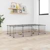 3114055 vidaXL Pet Cage with 20 Panels and Door Black 35x35 Cm