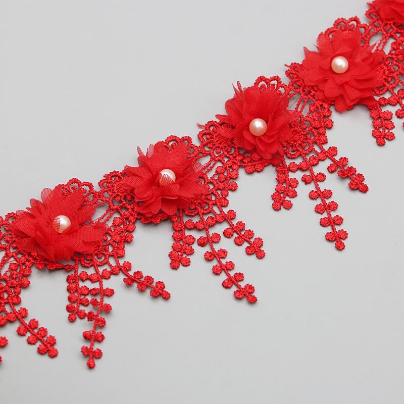 (1 Yards/Lot) 80mm Petal Chiffon Lace Fabric Webbing DIY Clothing Decoration Love Gift Ribbons Crafts