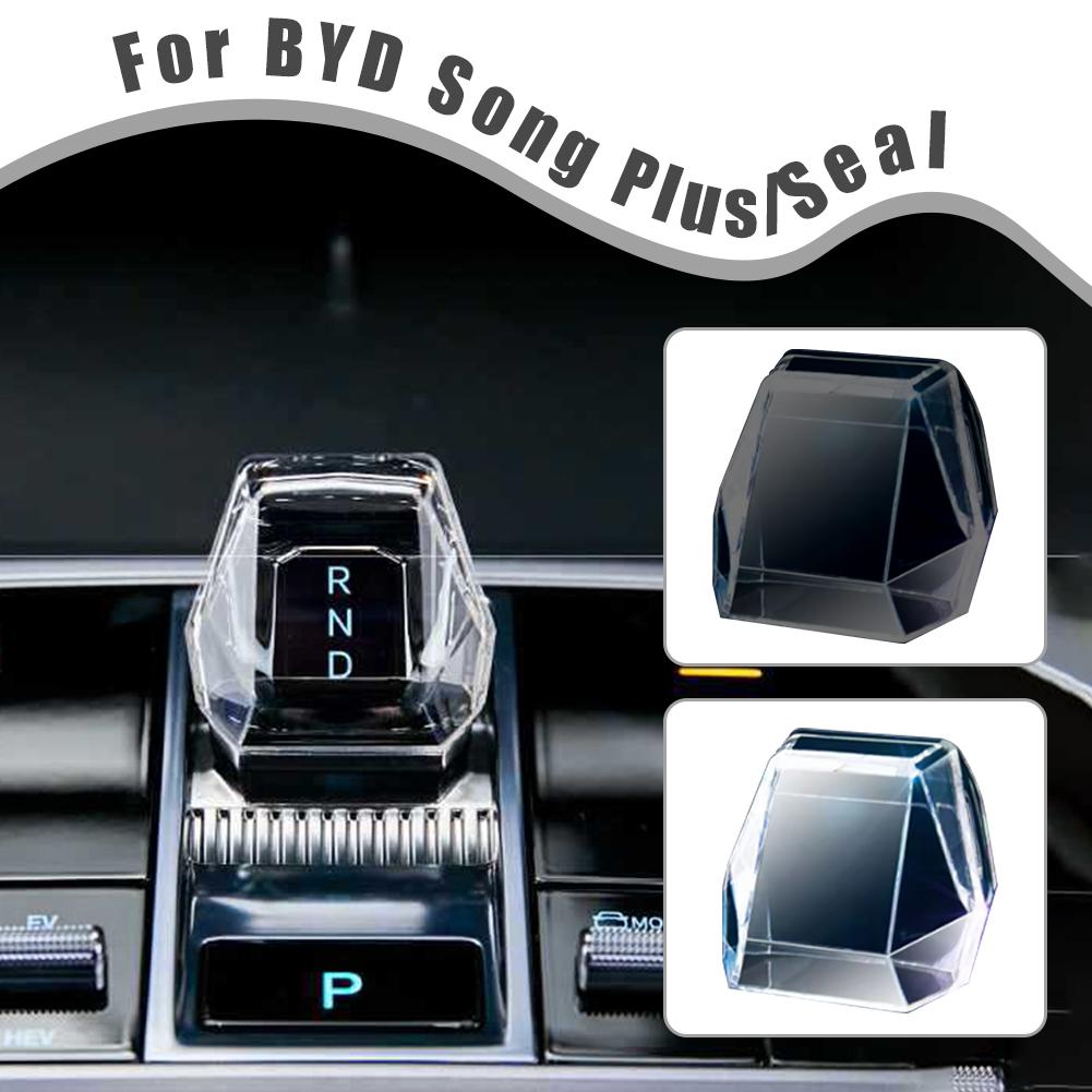 Для BYD Seal U Dmi Ev/Song PLUS 2025-2025 Хрустальный Рычаг Центральная Консоль Защитный Чехол для Переключения Передач Прозрачная Головка Ручки Переключения Передач Cover для Модификации