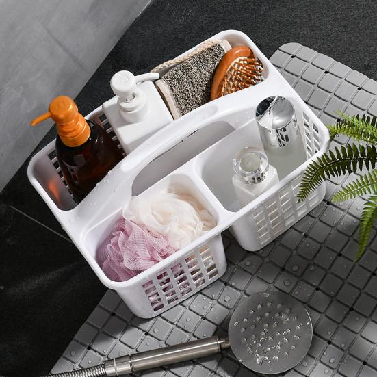 Yousheng Bathroom Storage Basket Divided Grid Design Large Capacity PP Plastic Portable Hollow Home Organizer