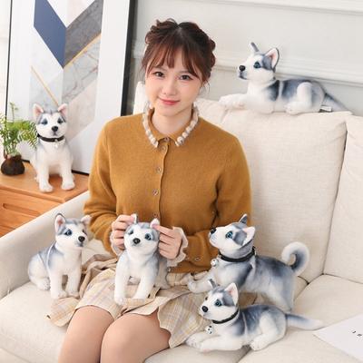 Имитация куклы хаски, детская плюшевая игрушка, собака, большая кукла с имитацией животного, декоративная подушка