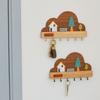 Solid Wood Key Storage Hanging Hook No-Drill Decorative Hook Creative Coat Rack  Entryway