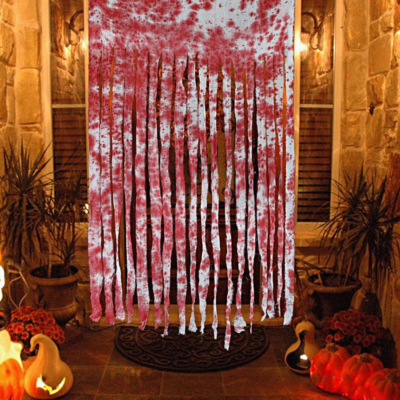 Хэллоуин Узор Кровавых Пятен Декоративная Дверная Занавеска Украшение Сделай Сам Окна Подвесное Барная Тематическая Фоновая Ткань Домашняя Вечеринка 100*165см